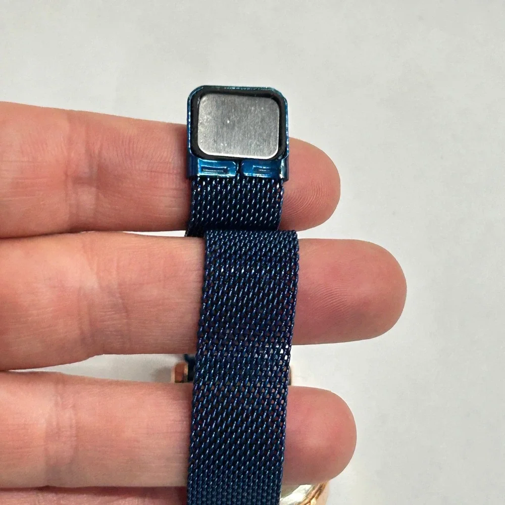 Celestial Starry Night Magnetic Mesh Strap Watch OS Blue Rose Gold Minimalist